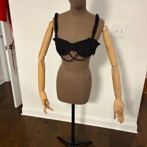 Black Beaded Balconette Bralette